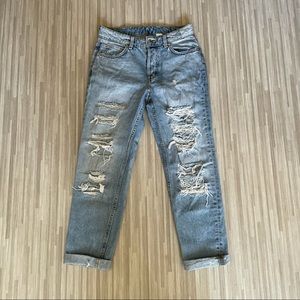 &Denim distressed boyfriend jeans